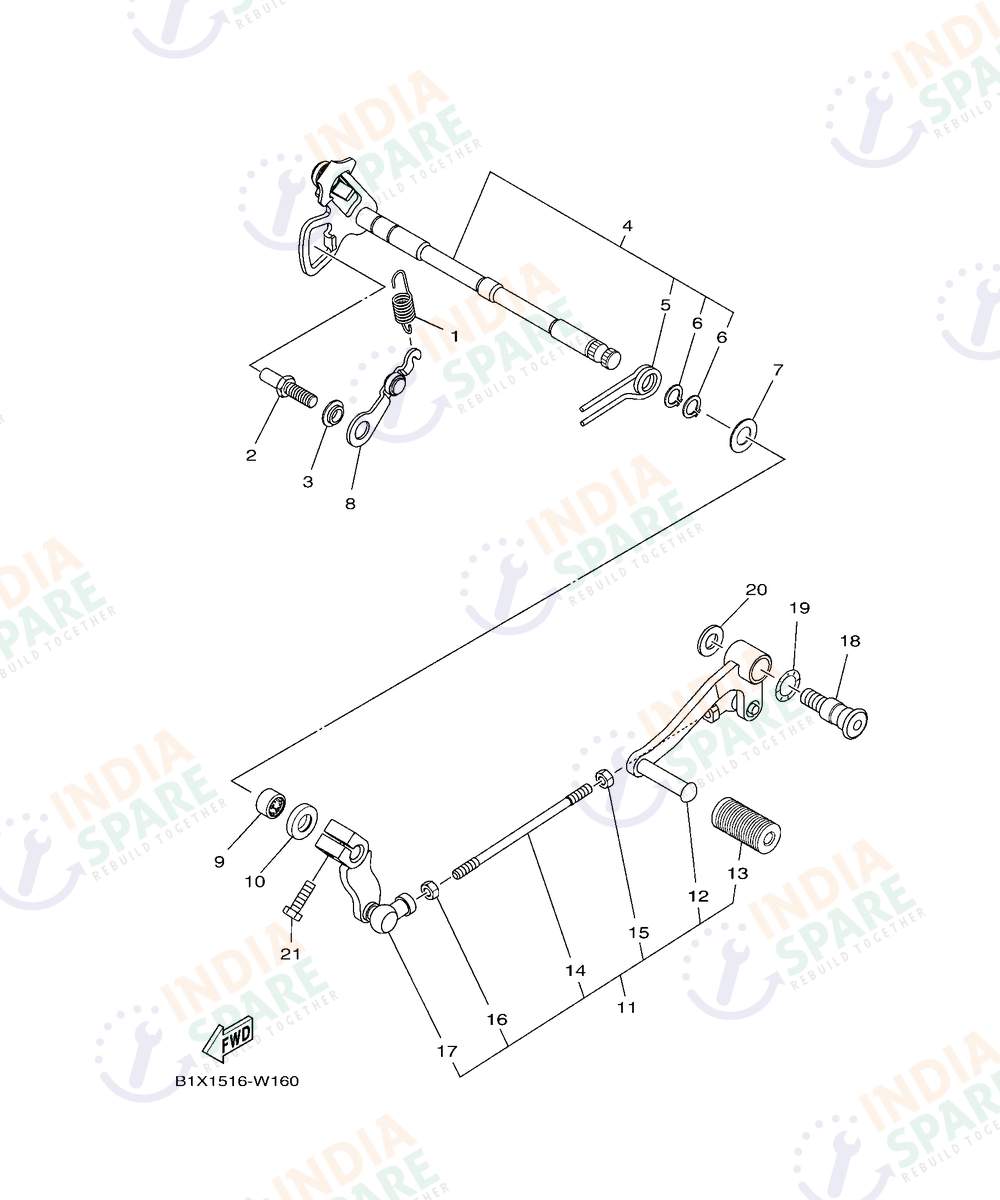 YAMAHA D782 R3 Series SHIFT SHAFT